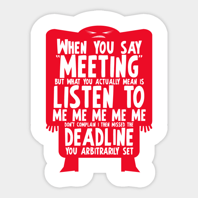 Death By Meeting 2 Sticker by DaleMettam